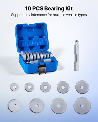 VEVOR Bearing Press Kit, 52 Pcs Bearing Race and Seal Driver Set with 49 Bushings and Handle Shaft, Bushing Driver Tool Set, Heavy Duty Carbon Steel Removal Installation Tool Kit in Saudi Arabia