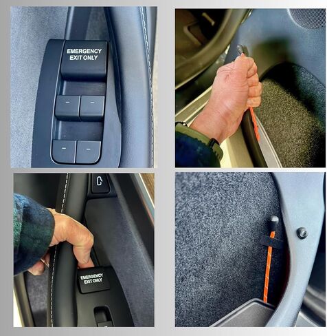 Tesla Model Y Emergency Exit Door Release Kit – Extended Manual Pull Cord for Quick Escape in Emergencies - Fits 2020-2024 Models - Hi Viz Orange in Kuwait