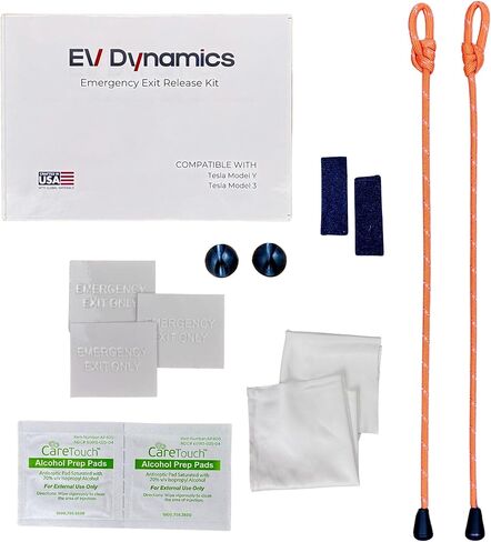 Tesla Model Y Emergency Exit Door Release Kit – Extended Manual Pull Cord for Quick Escape in Emergencies - Fits 2020-2024 Models - Hi Viz Orange in Kuwait