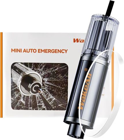Window Breaker Seatbelt Cutter, Emergency 2‑in‑1 Car Escape Keychain Tool, Safe Hammer Glass Breaker Under Water–Compact, Durable Emergency Rescue Device for Drivers & First Responders, Premium Black in Saudi Arabia
