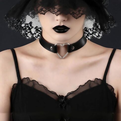Gothic Choker Necklace for Women 6pcs Black Lace Chokers Set Punk Goth Jewelry Clothes Accessories in Saudi Arabia