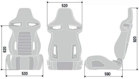 Sparco Sport Seat R333 - Black/Grey - Reclinable in Saudi Arabia