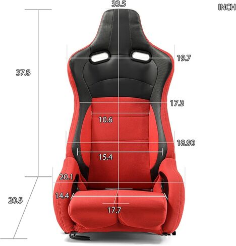 ModifyStreet 1 Pair Universal Black Pineapple Fabric/PVC Leather Racing Seats in Saudi Arabia