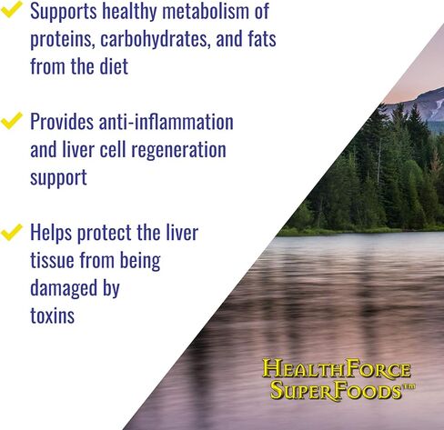 HEALTHFORCE SUPERFOODS Liver Rescue - Natural Liver Cleanse - Liver Health Formula with Milk Thistle & Dandelion Root - Gluten-Free & Vegan - 60 Capsules in Kuwait