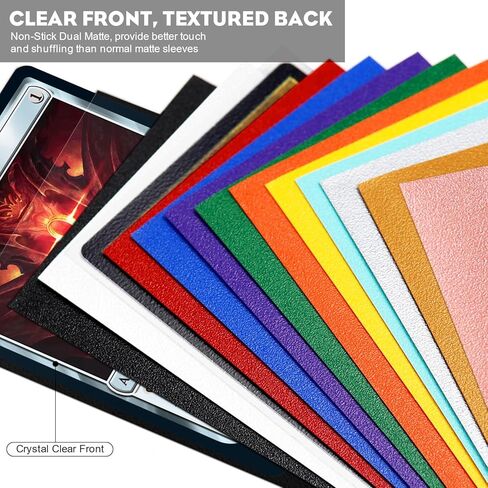 100pcs MTG Card Sleeves, White & Black Dual Matte Card Sleeves, Anti-Glare, Tear Resistant, Standard Card Size Card Sleeve Deck Protectors for MTG Yugioh Trading Cards in Kuwait