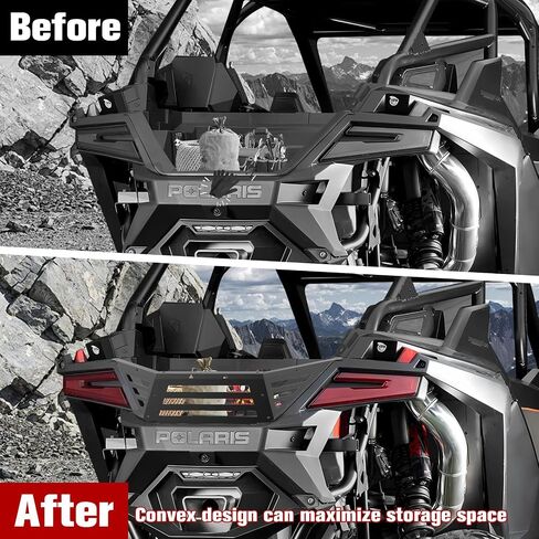 Rear Cargo Bed Extender Tailgate Compatible with 2022 2023 2024 Polaris RZR PRO R/PRO R 4, Black Heavy Duty Steel Back Bed Enclosure Rack Accessories in Saudi Arabia