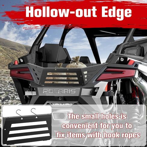 Rear Cargo Bed Extender Tailgate Compatible with 2022 2023 2024 Polaris RZR PRO R/PRO R 4, Black Heavy Duty Steel Back Bed Enclosure Rack Accessories in Saudi Arabia