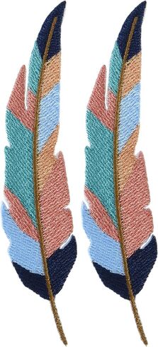 Simplicity 19320100097 Feather Iron On Applique Patch for Clothes, Backpacks, and Accessories, 1" W x 4.25" L (Pack of 2) in Saudi Arabia