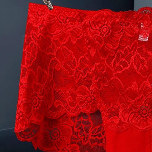 Women's High Waisted Brief Lace Panties Plus Size Panties Soft Stretch Tummy Control Underwear Full Coverage Briefs in Saudi Arabia