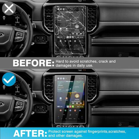 واقي شاشة Karltys 2 Pack لـ 2020-2023 Ford Escape SYNC 3 SE SEL Titanium /18-22 EcoSport شاشة لمس 8 بوصة، زجاج مقسى ملاحة 9H، ملحقات واقي شاشة راديو السيارة in Kuwait