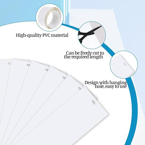 6 حزمة PVC العمودي الأعمى البديل شريحة ، الستائر البديلة العمودية 82.5 × 3.5 بوصة أبيض الستائر الملاذات الإبلاغ أجزاء لمكتب المنزل in Saudi Arabia