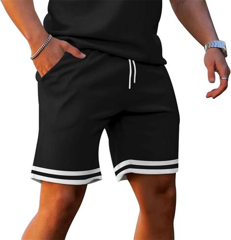 Mens Short Sets 2 Piece Outfits Fashion Summer Casual Polo Shirts Track Shorts Slim Fit Athletic Sports Sweatsuit in Saudi Arabia