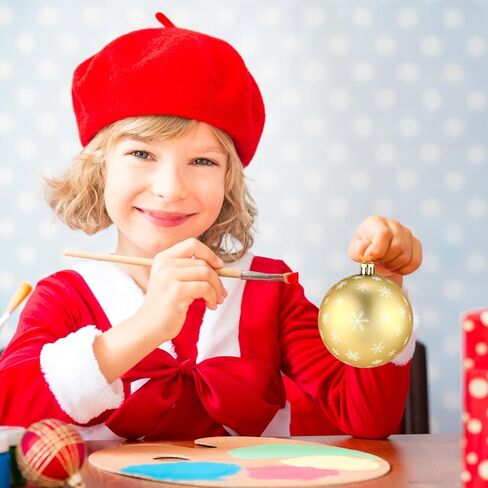 Christmas Large Blank White Ball Ornaments, 3.15 Inch DIY Christmas Balls for Kids White Ball Hanging Ornaments DIY Craft Activities for Christmas Tree Gift Box (Matte White, 24) in Saudi Arabia
