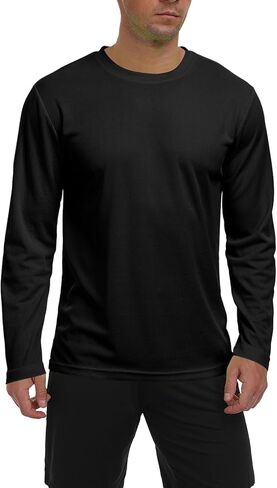 تي شيرت رجالي بأكمام طويلة للشمس خفيف الوزن للتمرين وحماية من الأشعة فوق البنفسجية سريع الجفاف للمشي لمسافات طويلة لركوب الدراجات والصيد ملابس رياضية in Kuwait