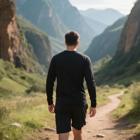 تي شيرت رجالي بأكمام طويلة للشمس خفيف الوزن للتمرين وحماية من الأشعة فوق البنفسجية سريع الجفاف للمشي لمسافات طويلة لركوب الدراجات والصيد ملابس رياضية in Kuwait