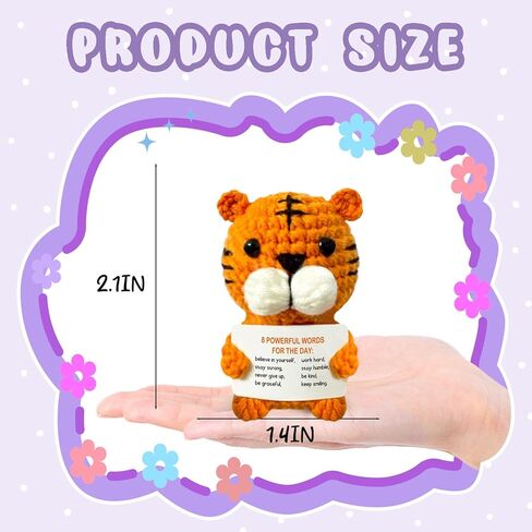 دمى الكروشيه المحبوك المصنوعة يدويًا ، حيوانات كروشيه إيجابية ، وهدايا ملهمة للدعم العاطفي للنساء من الرجال زميلات في العمل ، ورفع ديكور مكتب مضحك للمكتب منزل in Kuwait