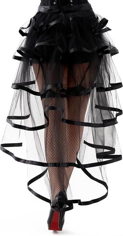 إبداعات spooktaculary نساء الصخب الأسود تنانير steampunk tulle tutu تنورة مرنة overcirt لالتقاط الأزياء الهالوين حفلة تأثيري in Saudi Arabia