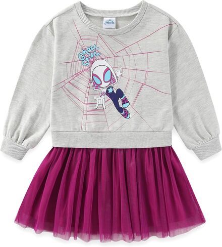 Marvel Spider-Gwen Ghost Spider Girls Long Sleeve Tulle Dress for Toddler and Big Kids in Saudi Arabia