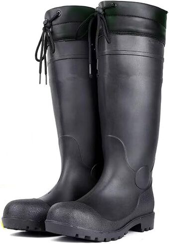 أحذية المطر ركبة عالية للرجال مقاوم للماء مع حذاء مطاطي PVC Mens Mens ، والراحة خفيفة الوزن أحذية الصيد للبستنة لسنوات المزرعة في الهواء الطلق in Kuwait