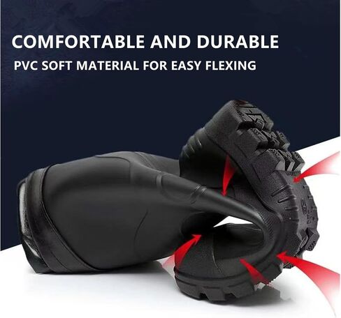 أحذية المطر ركبة عالية للرجال مقاوم للماء مع حذاء مطاطي PVC Mens Mens ، والراحة خفيفة الوزن أحذية الصيد للبستنة لسنوات المزرعة في الهواء الطلق in Kuwait