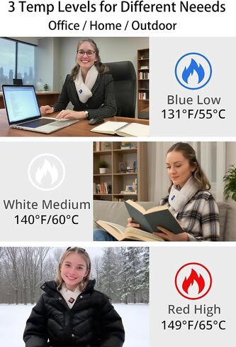 Neck Heating Pad, Electric Heated Scarf with 5000mAh Power Bank, Cordless Neck Warmer for Pain Relief in Saudi Arabia