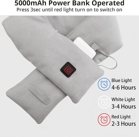 Neck Heating Pad, Electric Heated Scarf with 5000mAh Power Bank, Cordless Neck Warmer for Pain Relief in Saudi Arabia