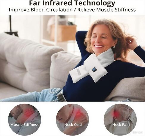 Neck Heating Pad, Electric Heated Scarf with 5000mAh Power Bank, Cordless Neck Warmer for Pain Relief in Saudi Arabia