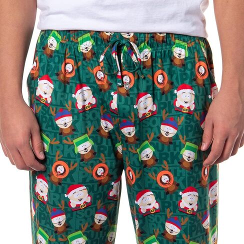 INTIMO South Park Pajama Pants Men's Santa Cartman and Reindeer Kyle Kenny Stan Christmas Sleep Lounge Bottoms for Adults in Saudi Arabia