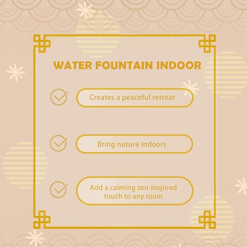 Water Fountain Indoor - Water Fountain Decor for Meditation, Zen Decor, Relaxation, Suitable for Yoga, Study, Tea, Living Room, Office, Beauty Club Decor in Saudi Arabia