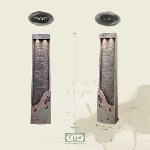 Water Fountain Indoor - Water Fountain Decor for Meditation, Zen Decor, Relaxation, Suitable for Yoga, Study, Tea, Living Room, Office, Beauty Club Decor in Saudi Arabia
