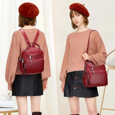 ALTOSY Genuine Leather Backpack for Women Small Convertible Backpack Purse Ladies Shoulder Bag 4 in 1 to Carry in Saudi Arabia