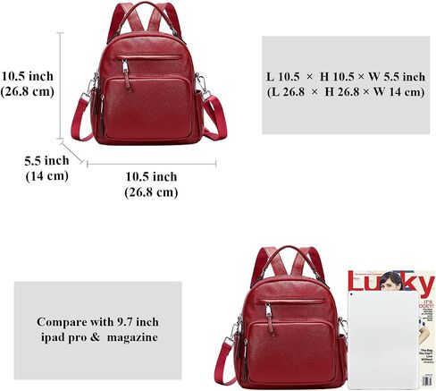 ALTOSY Genuine Leather Backpack for Women Small Convertible Backpack Purse Ladies Shoulder Bag 4 in 1 to Carry in Saudi Arabia