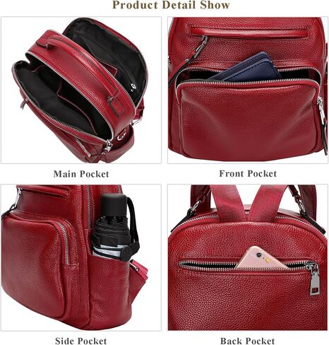 ALTOSY Genuine Leather Backpack for Women Small Convertible Backpack Purse Ladies Shoulder Bag 4 in 1 to Carry in Saudi Arabia