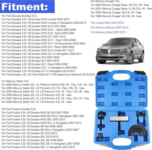 أداة تثبيت بكرة مضخة المياه ، أدوات التثبيت الكاملة 3.0L محرك Duratec متوافق مع Ford Fusion 2006-2012 Escape 2001-2012 for Lincoln MKZ 2007-2012 8069 7483A in Saudi Arabia