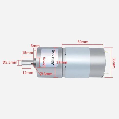 JGB37-545 DC Motor Gear Gear ، 12V-24V ، 35kg.cm Torque ، إلى الأمام/العكسي ، علبة التروس المعدنية (36 دورة في الدقيقة 24V) in Kuwait
