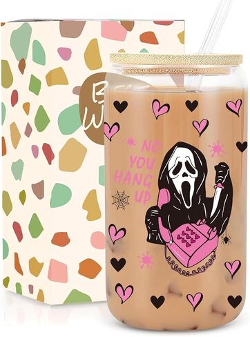 UAREHIBY 18 OZ Halloween Ghost Cat Coffee Mug,Funny Halloween Gifts for Women,Halloween Tumbler with Lid and Straw,Halloween Decorations in Saudi Arabia