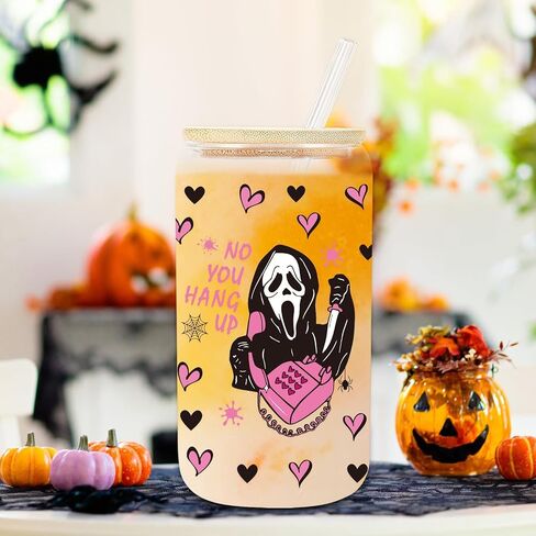 UAREHIBY 18 OZ Halloween Ghost Cat Coffee Mug,Funny Halloween Gifts for Women,Halloween Tumbler with Lid and Straw,Halloween Decorations in Saudi Arabia