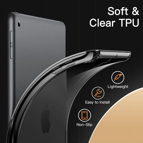حافظة JETech لجهاز iPad Mini 6 (موديل 8.3 بوصة 2021)، غطاء لوحي ناعم وشفاف ومقاوم للصدمات من مادة TPU، يدعم قلم الشحن الثاني (شفاف) in Kuwait