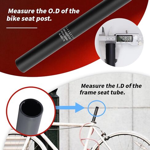 MY MIRONEY 2PCS Bike Seatpost Matte Black Bike Seat Post with Scale Aluminum Alloy Bicycle Seat Post Replacement for Road & Mountain Bike, 25.4 x 250mm in Saudi Arabia