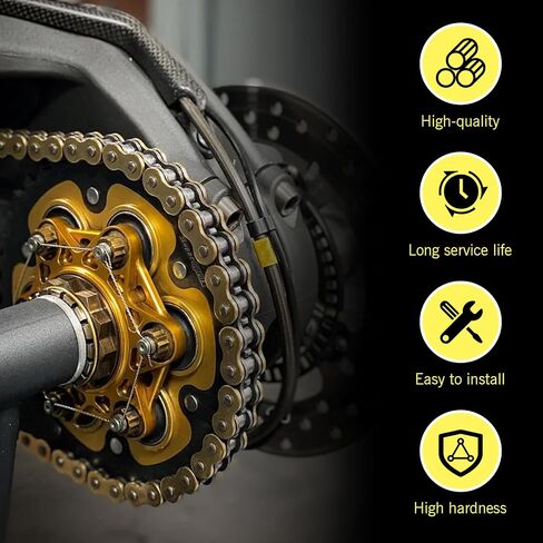 Shakas 4 PCS 520HV 520 سلسلة Master Link ، Host Hole Construction Seal Ring Boint Lock ، تجهيزات الفولاذ المنغنيز الثقيلة ، تناسب معظم الدراجات النارية (الذهب) in Saudi Arabia