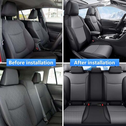 Custom Fit Seat Covers for Toyota Corolla Cross L,LE,XLE 2022 2023 2024 (Not for Hybrid),Full Set Faux Leather Corolla Cross Car Seat Covers Black/Gray in Saudi Arabia