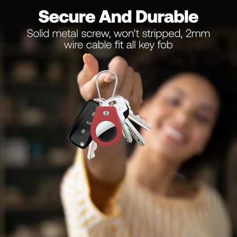 4 Pack Protect Case Compatible with Apple AirTag (Gen1&2), Secure GPS Tracker Holder with Wire Cable Shockproof & Anti-Theif Suitable for Keychain, Keys, Luggage, Bags and Kids in Kuwait