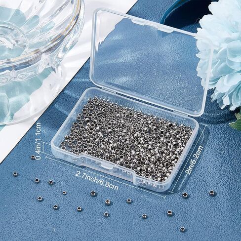 Beebeecraft 800Pcs/Box 4 Size Crimp Tube Beads 24K Gold Plated Stainless Steel Crimping Tube Spacers Cord End Caps Loose Stopper Beads for Earring Necklace in Saudi Arabia
