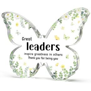 Leaders Gifts, Boss Gifts for Women - 5x3.8x0.5 Inch Butterfly Acrylic Plaque Decor - Boss Birthday Christmas Boss Day Gifts, Unique Boss Lady Gifts for Women Retirement Leaving Going Away in Saudi Arabia