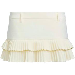 Pleated Skirts for Women Double Ruffle Mini Skirt Low Rise Sexy Pleated Skort for Going Out and Layered Ruffle Skirt in Kuwait