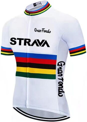 Cycling Jersey Set Men's Cloth Bicycle Short Sleeve Set Quick-Dry Breathable Shirt 12D Cushion Shorts Padded Pants/Bib Short (White Jersey, XX-Large)… in Saudi Arabia