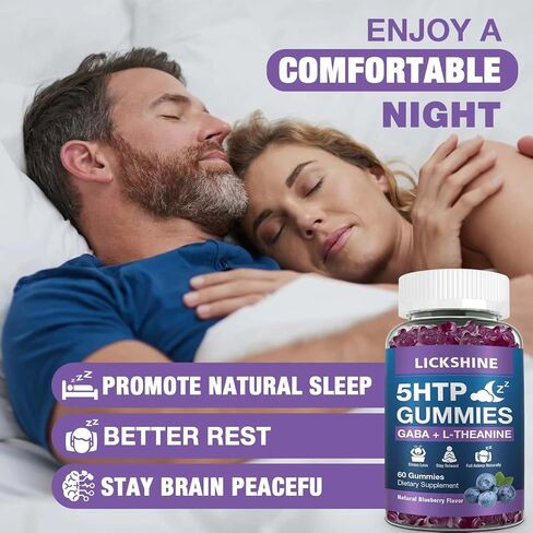 2 Pack 300mg 5-HTP Gaba Sleep Complement مع ملحق L-theanine 200 ملغ للدماغ ، ومثبت المزاج ودعم النوم ، وخالي من الميلاتونين ، أوميغا 3-6-9 ل zzz الطبيعي ، و Fluerberry Flavor in Saudi Arabia