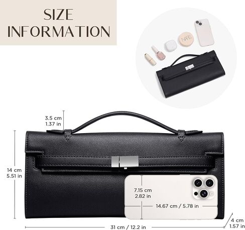 CHUNLI PU Leather Clutch Purses for Women, Trendy Ladies Top Handle Bag for Evening Work Business Daily Use in Saudi Arabia