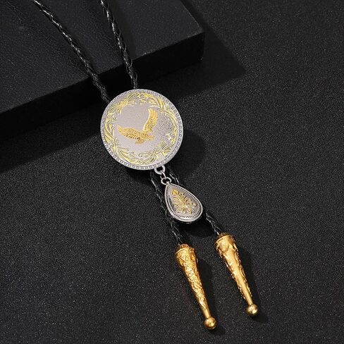 Western Bolo Tie for Men Vintage Cowboy Cowgirl Rodeo Gold Eagle Bolo Tie for Women in Saudi Arabia
