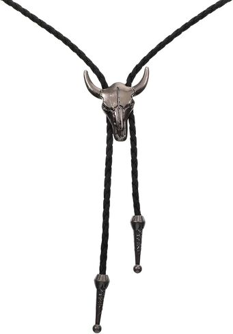 Bolo Tie للرجال الغربيين Silver Cowboy Bolo Tie Netclace Necktie Cow Skull Shape Bronze Cowboy Hat Buckle Western Western Handmade With Banquet Birthday Gift Men Women in Saudi Arabia
